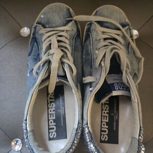 Golden Goose Style Blue Denim Superstar Sneakers